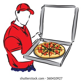 PIZZA DELIVERY MAN illustration