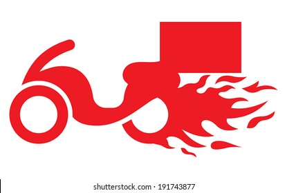 Pizza delivery motor bike icon