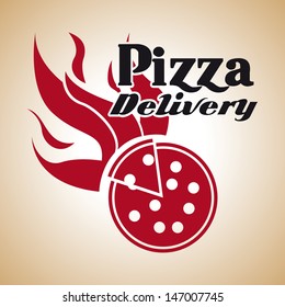 pizza delivery over vintage backgroUnd vector illustration