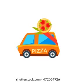 Pizza Delivery Toy Cute Car Icon
