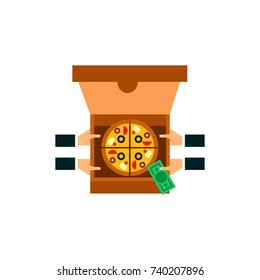 Pizza Delivery Vector Icon