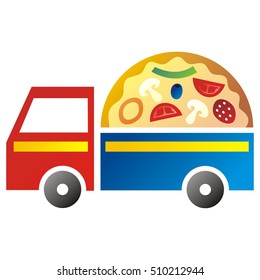 Pizza delivery. Vector illustration.