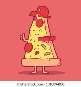 Pizza Delivery vector illustration. Food, Fast food, advertising, brand, pizza design concept