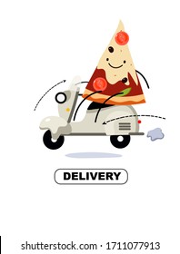 
Pizza delivery to your home. Vector illustration for website, advertisement, banner, application. 
