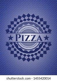 Pizza with denim texture. Vector Illustration. Detailed.