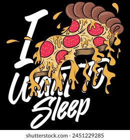 Pizza design with anchovies, pepperoni and a lot of cheese, stakeboard style, with colorful urban tattoo style in high contrast, designed for different applications.