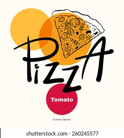 Pizza design menu or poster with different elements