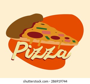 Pizza design over beige background, vector illustration.