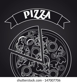 pizza design over black background vector illustration 