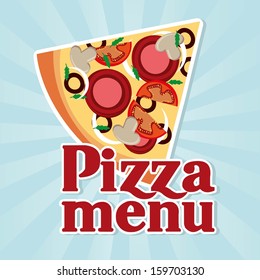 pizza design over blue background vector illustration