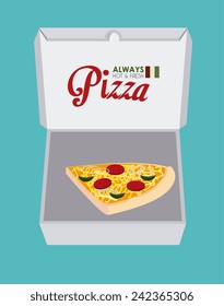 Pizza design over blue background, vector illustration