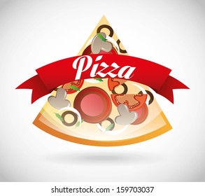 pizza design over gray background vector illustration