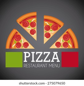 Pizza design over gray background, vector illustration.