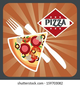 pizza design over grunge background vector illustration