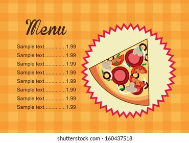 pizza design over orange background vector illustration  