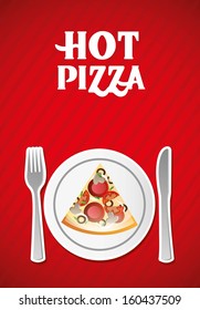 pizza design over red background vector illustration  