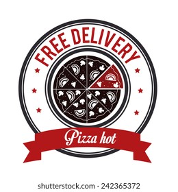 Pizza design over white background, vector illustration