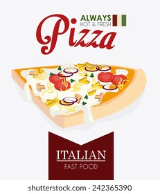 Pizza design over white background, vector illustration