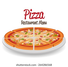 Pizza design over white background, vector illustration.