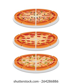 Pizza design over white background, vector illustration.