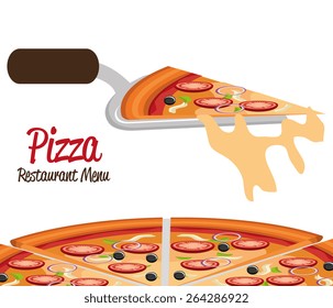 Pizza design over white background, vector illustration.