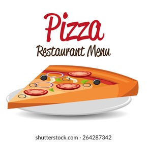 Pizza design over white background, vector illustration.