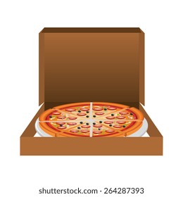 Pizza design over white background, vector illustration.