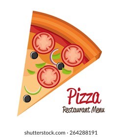 Pizza design over white background, vector illustration.