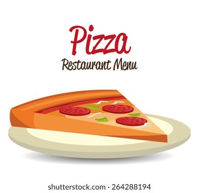 Pizza design over white background, vector illustration.