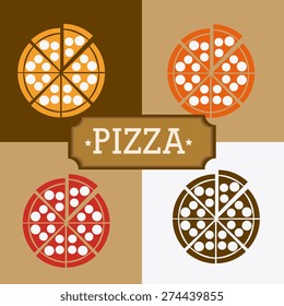 Pizza design over white background, vector illustration.