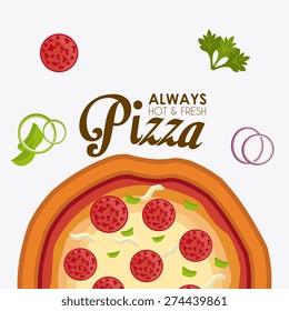 Pizza design over white background, vector illustration.