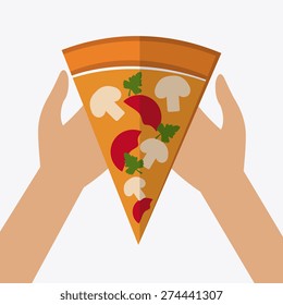 Pizza design over white background, vector illustration.