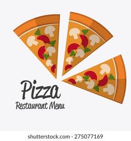 Pizza design over white background, vector illustration.