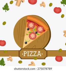 Pizza design over white background, vector illustration.