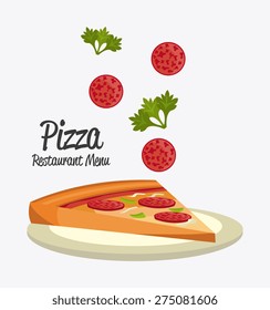 Pizza design over white background, vector illustration.