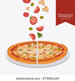 Pizza design over white background, vector illustration.