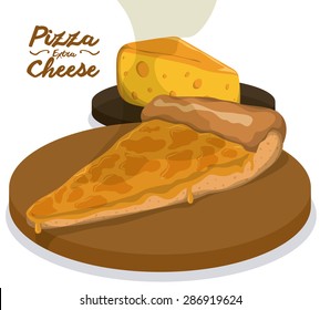 Pizza design over white background, vector illustration.