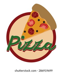 Pizza design over white background, vector illustration.