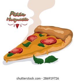Pizza design over white background, vector illustration.