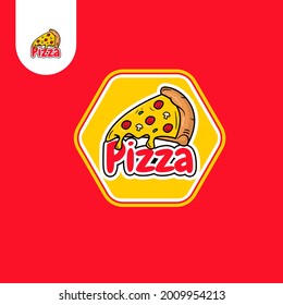 Pizza design with red background . Vector illustration.