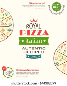 pizza design template for menu, banner, advertising etc eps8 