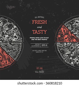 Pizza design template. Vector illustration