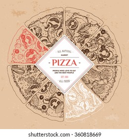 Pizza design template. Vector illustration