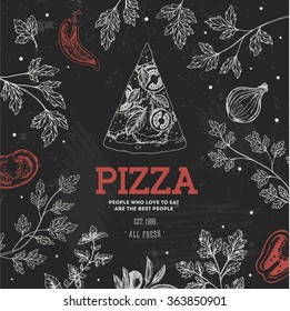 Pizza design template. Vector illustration