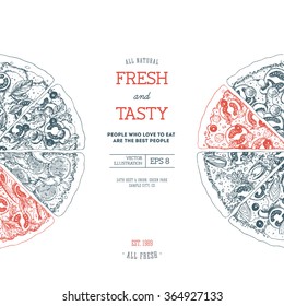 Pizza design template. Vector illustration