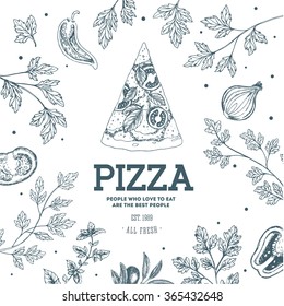 Pizza design template. Vector illustration