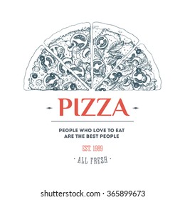 Pizza design template. Vector illustration