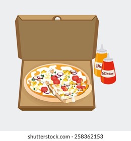 Pizza design, vector illustration.