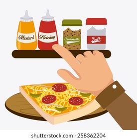 Pizza design, vector illustration.