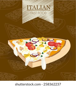 Pizza design, vector illustration.